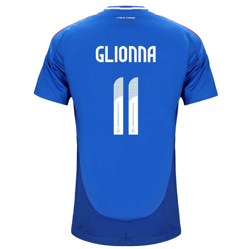 Danxen Mujer Camiseta Italia Benedetta Glionna #11 Azul 1ª Equipación 24-26 La Camisa México