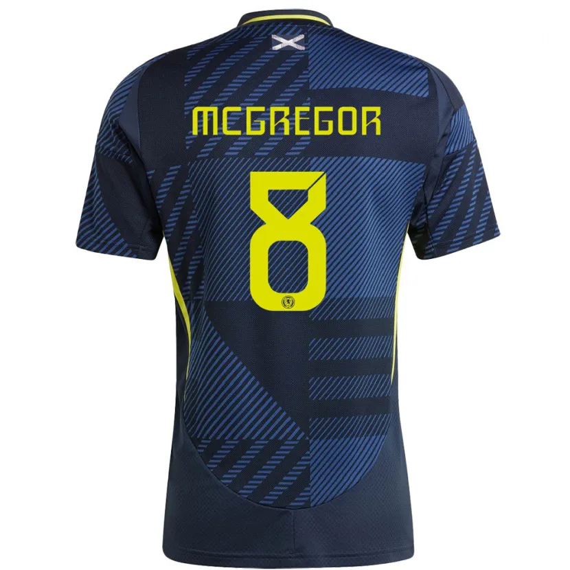 Danxen Mujer Camiseta Escocia Callum Mcgregor #8 Azul Oscuro 1ª Equipación 24-26 La Camisa México