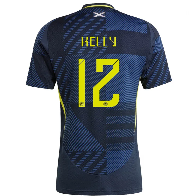 Danxen Mujer Camiseta Escocia Liam Kelly #12 Azul Oscuro 1ª Equipación 24-26 La Camisa México