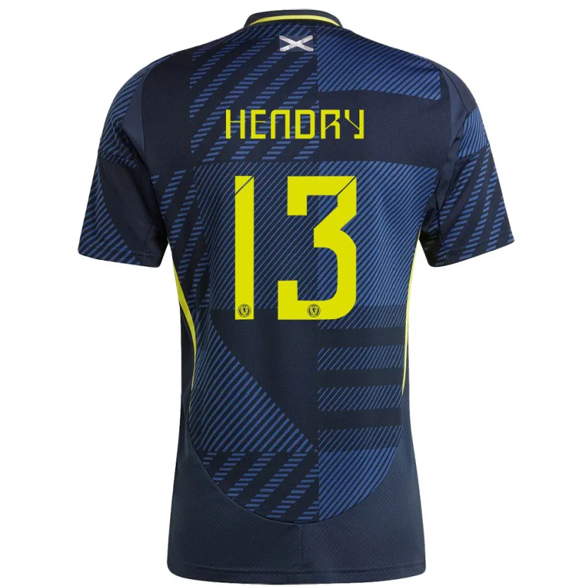 Danxen Mujer Camiseta Escocia Jack Hendry #13 Azul Oscuro 1ª Equipación 24-26 La Camisa México