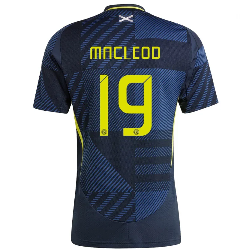 Danxen Mujer Camiseta Escocia Rory Macleod #19 Azul Oscuro 1ª Equipación 24-26 La Camisa México