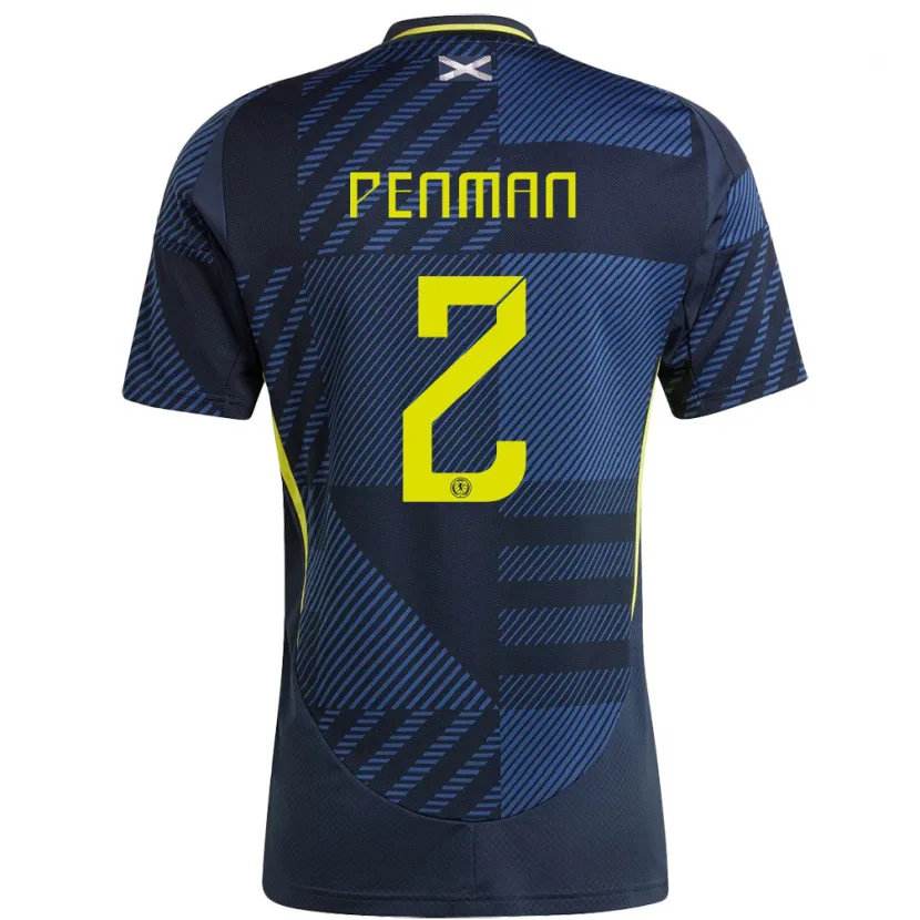 Danxen Mujer Camiseta Escocia Callum Penman #2 Azul Oscuro 1ª Equipación 24-26 La Camisa México