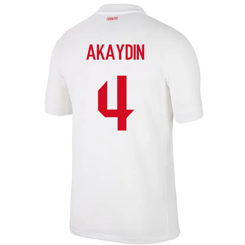 Danxen Mujer Camiseta Turquía Samet Akaydin #4 Blanco 1ª Equipación 24-26 La Camisa México