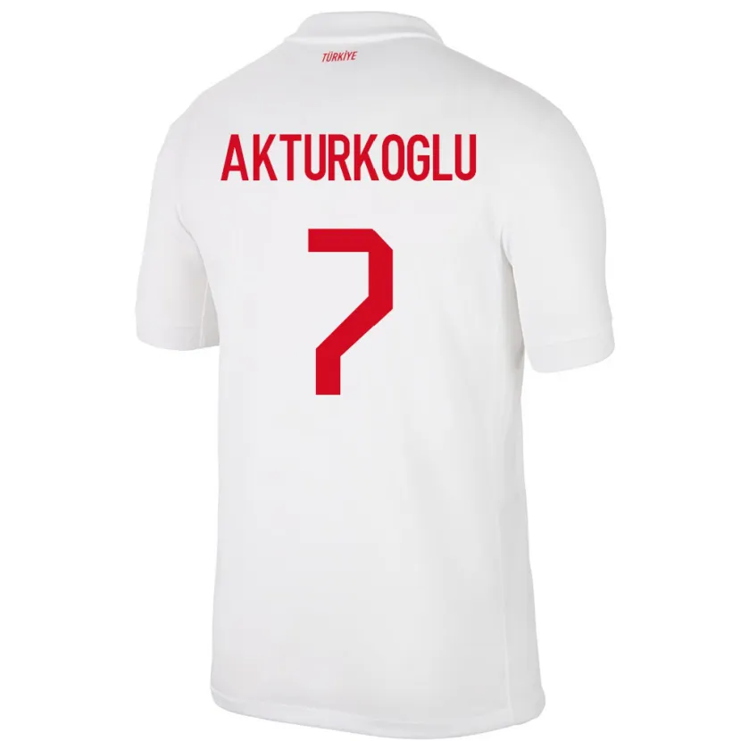 Danxen Mujer Camiseta Turquía Kerem Aktürkoğlu #7 Blanco 1ª Equipación 24-26 La Camisa México