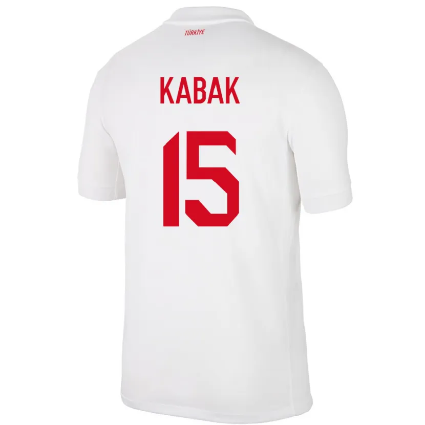 Danxen Mujer Camiseta Turquía Ozan Kabak #15 Blanco 1ª Equipación 24-26 La Camisa México