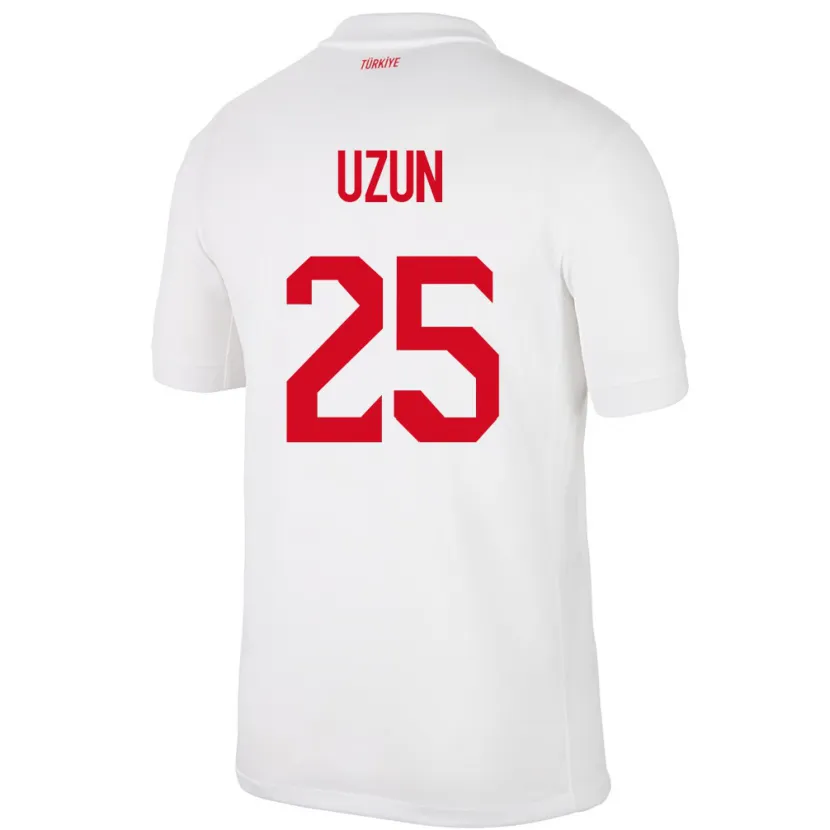 Danxen Mujer Camiseta Turquía Can Uzun #25 Blanco 1ª Equipación 24-26 La Camisa México