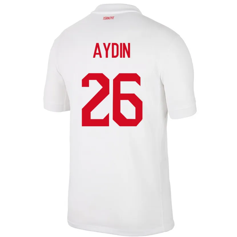 Danxen Mujer Camiseta Turquía Oğuz Aydın #26 Blanco 1ª Equipación 24-26 La Camisa México
