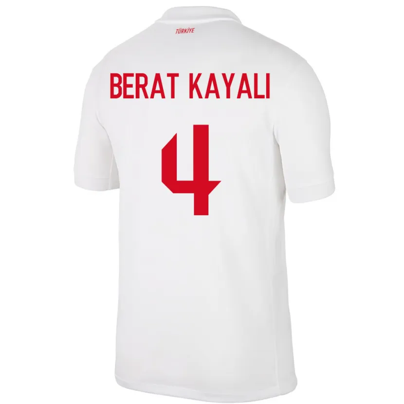 Danxen Mujer Camiseta Turquía Hasan Berat Kayalı #4 Blanco 1ª Equipación 24-26 La Camisa México