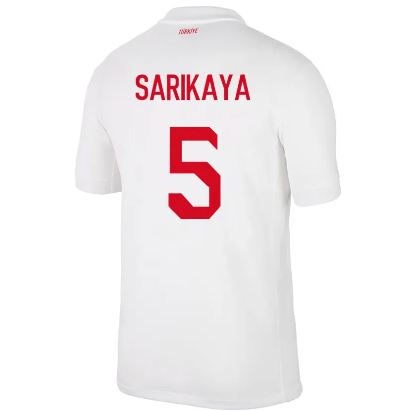 Danxen Mujer Camiseta Turquía Efe Sarıkaya #5 Blanco 1ª Equipación 24-26 La Camisa México
