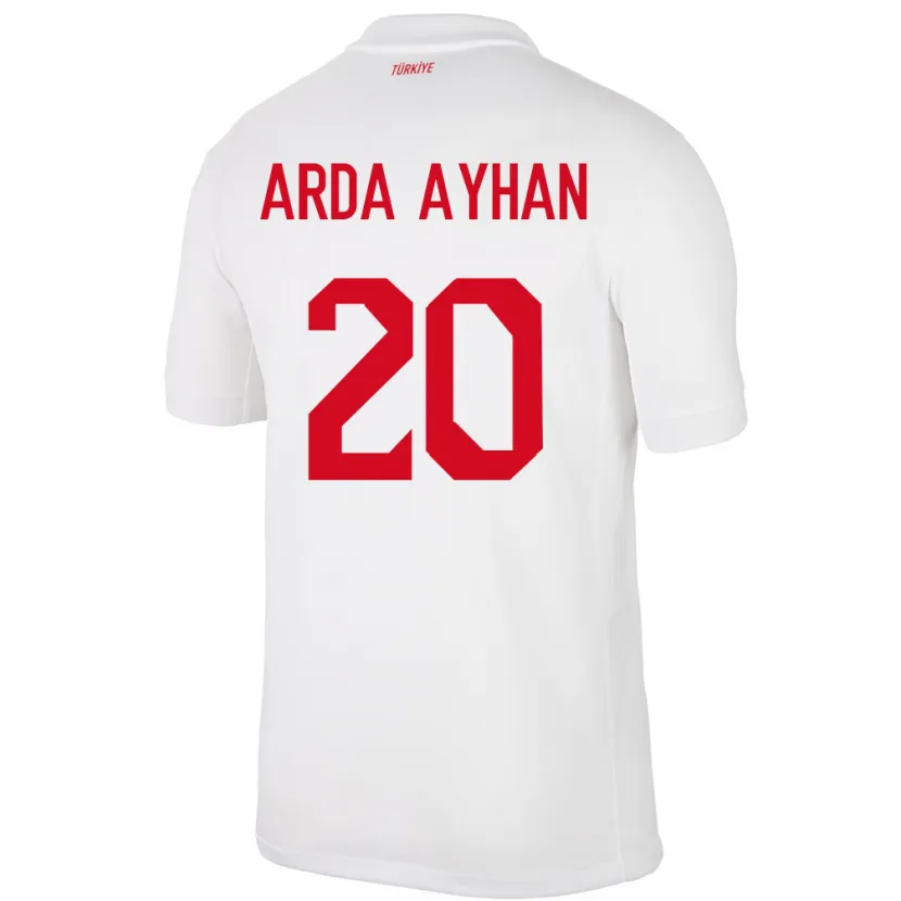 Danxen Mujer Camiseta Turquía Murat Arda Ayhan #20 Blanco 1ª Equipación 24-26 La Camisa México