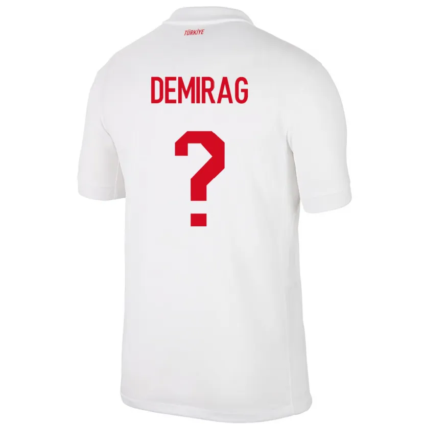 Danxen Mujer Camiseta Turquía Bilal Demirağ #0 Blanco 1ª Equipación 24-26 La Camisa México