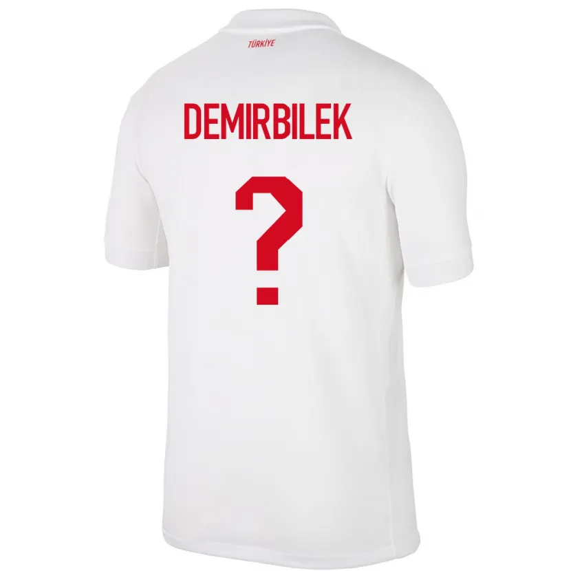 Danxen Mujer Camiseta Turquía Ali Demirbilek #0 Blanco 1ª Equipación 24-26 La Camisa México