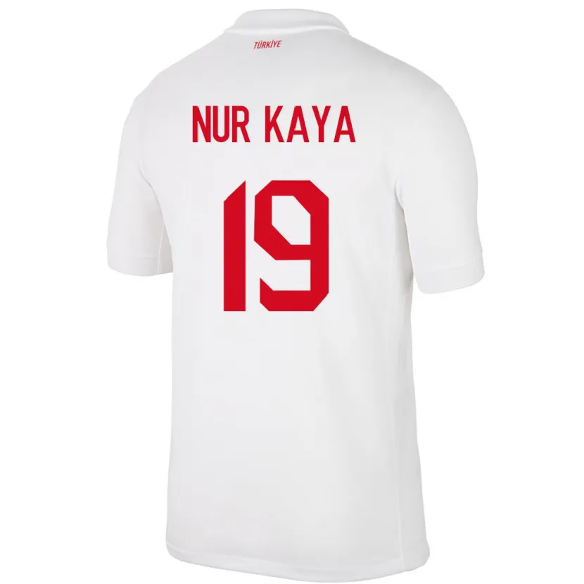 Danxen Mujer Camiseta Turquía Cansu Nur Kaya #19 Blanco 1ª Equipación 24-26 La Camisa México
