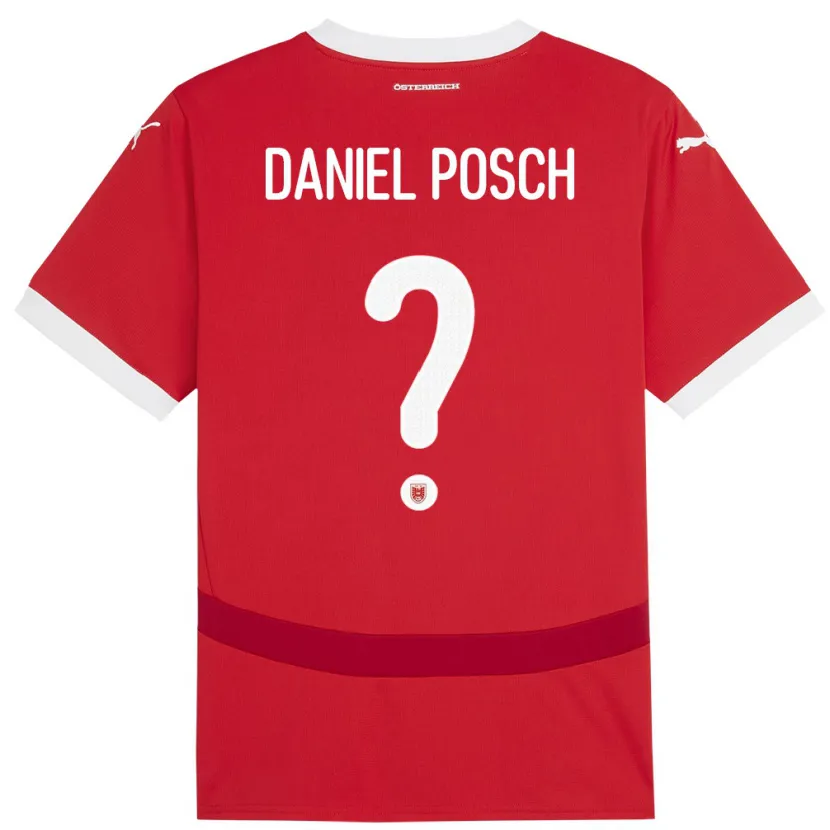 Danxen Mujer Camiseta Austria Daniel Posch #0 Rojo 1ª Equipación 24-26 La Camisa México