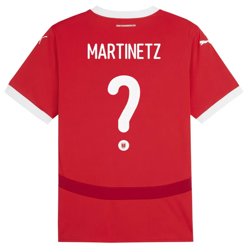Danxen Mujer Camiseta Austria Gregor Martinetz #0 Rojo 1ª Equipación 24-26 La Camisa México