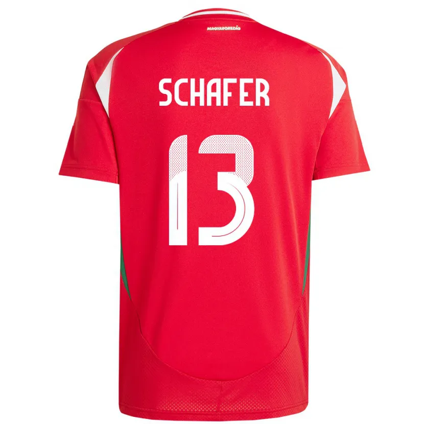 Danxen Mujer Camiseta Hungría András Schäfer #13 Rojo 1ª Equipación 24-26 La Camisa México