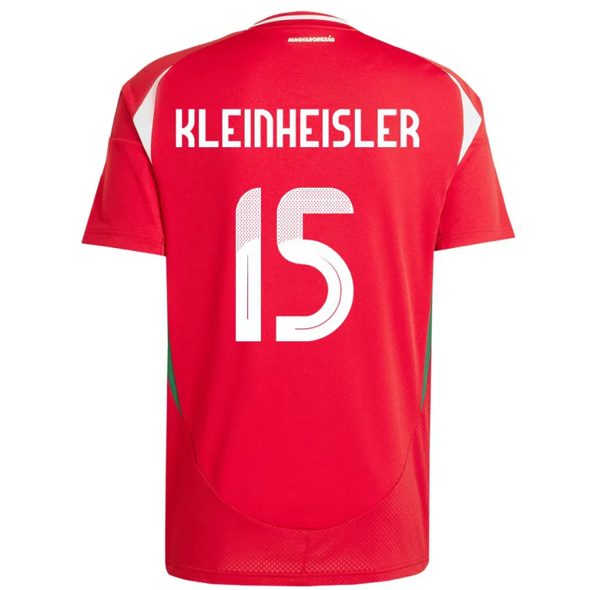 Danxen Mujer Camiseta Hungría László Kleinheisler #15 Rojo 1ª Equipación 24-26 La Camisa México