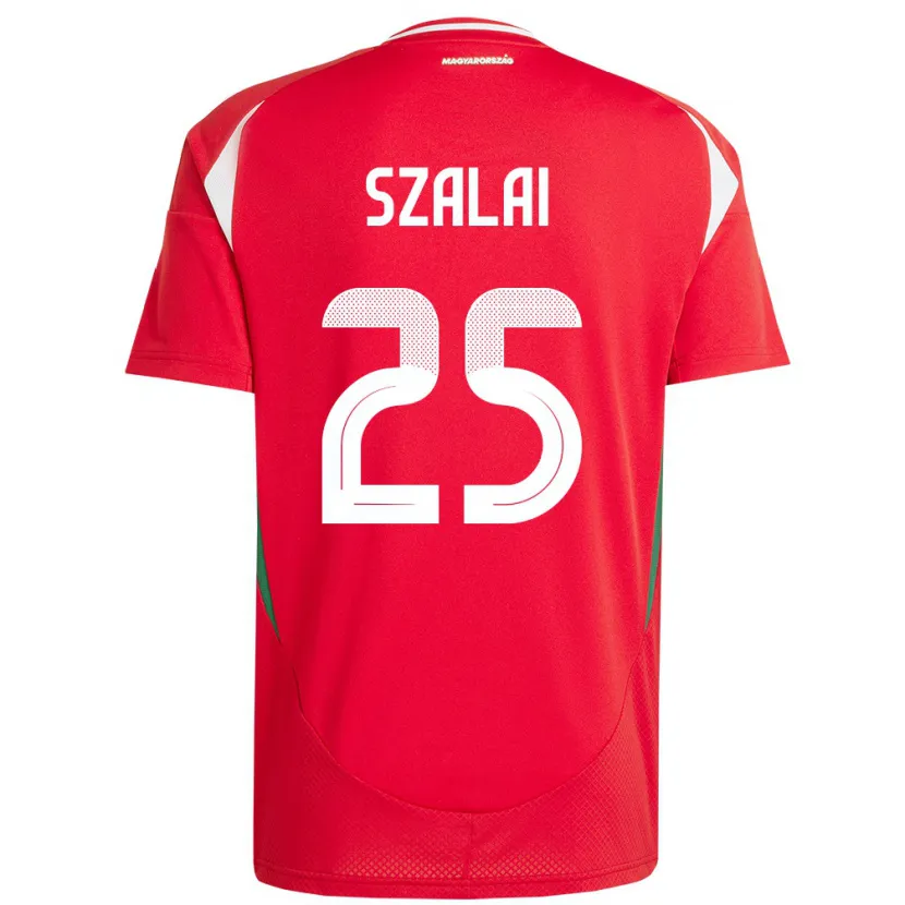 Danxen Mujer Camiseta Hungría Gábor Szalai #25 Rojo 1ª Equipación 24-26 La Camisa México
