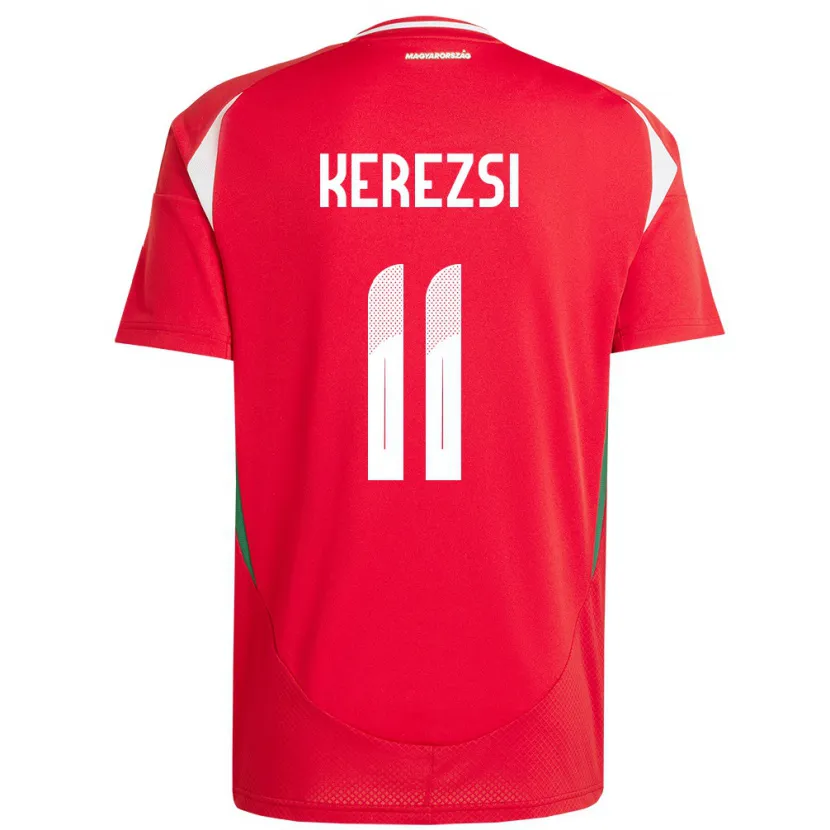 Danxen Mujer Camiseta Hungría Zalán Kerezsi #11 Rojo 1ª Equipación 24-26 La Camisa México