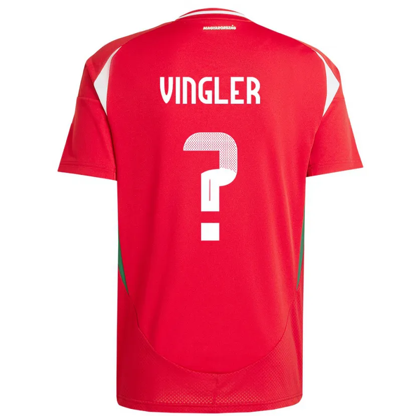 Danxen Mujer Camiseta Hungría László Vingler #0 Rojo 1ª Equipación 24-26 La Camisa México