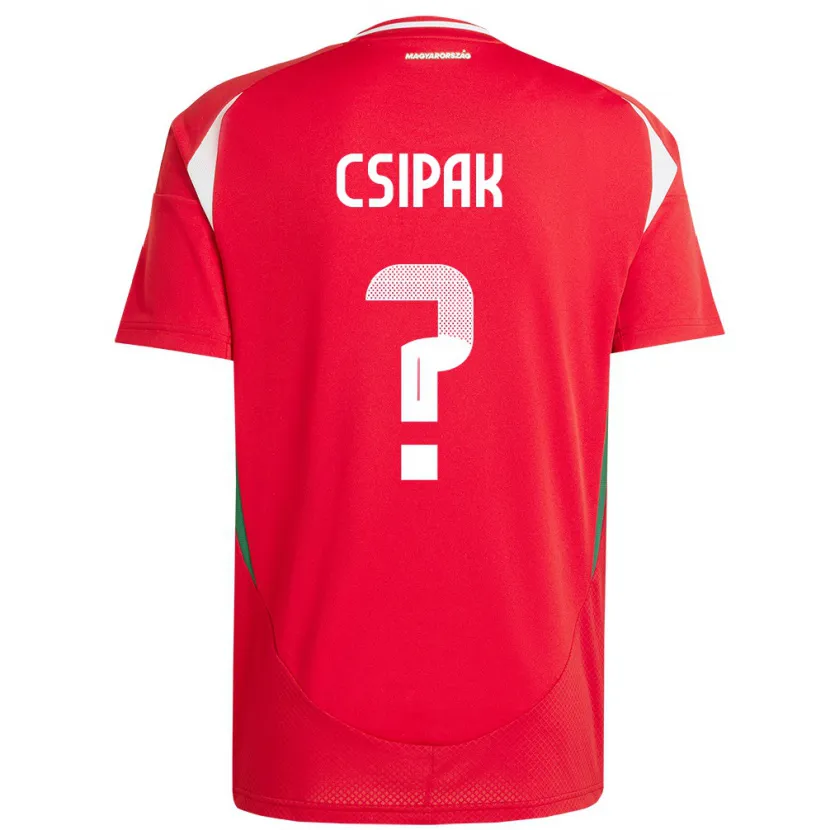 Danxen Mujer Camiseta Hungría Csongor Csipak #0 Rojo 1ª Equipación 24-26 La Camisa México