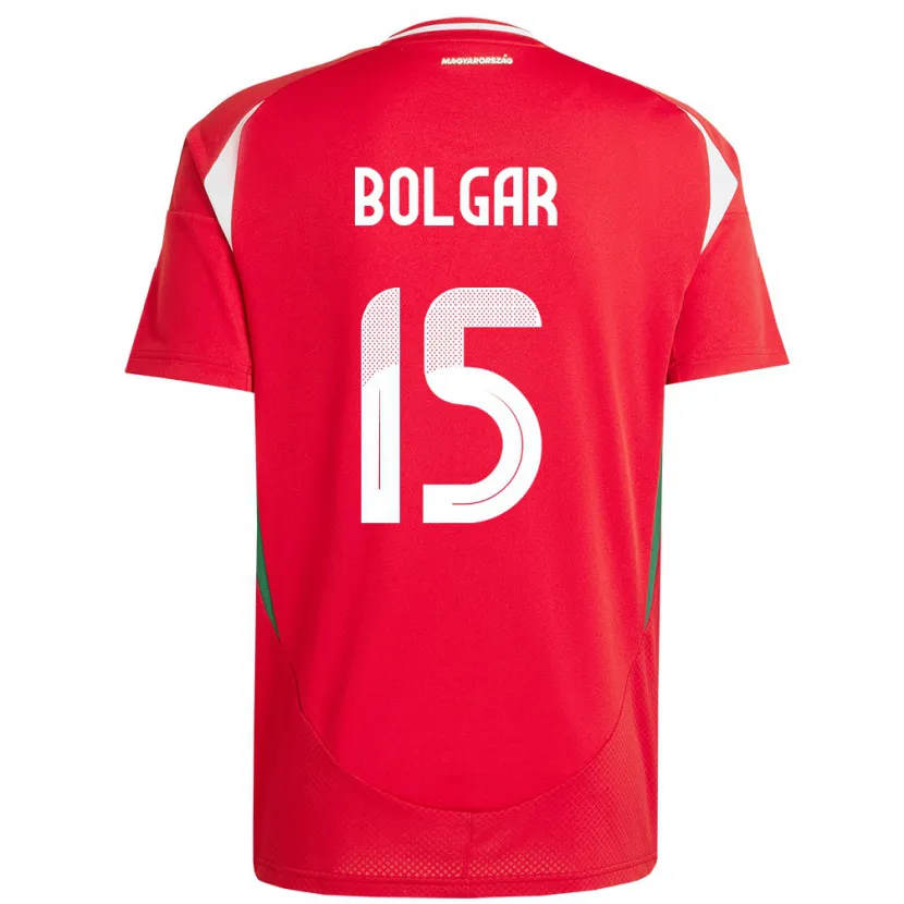 Danxen Mujer Camiseta Hungría Botond Bolgár #15 Rojo 1ª Equipación 24-26 La Camisa México