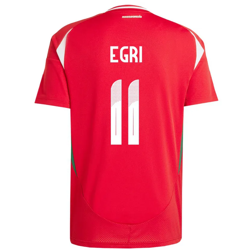 Danxen Mujer Camiseta Hungría Imre Egri #11 Rojo 1ª Equipación 24-26 La Camisa México