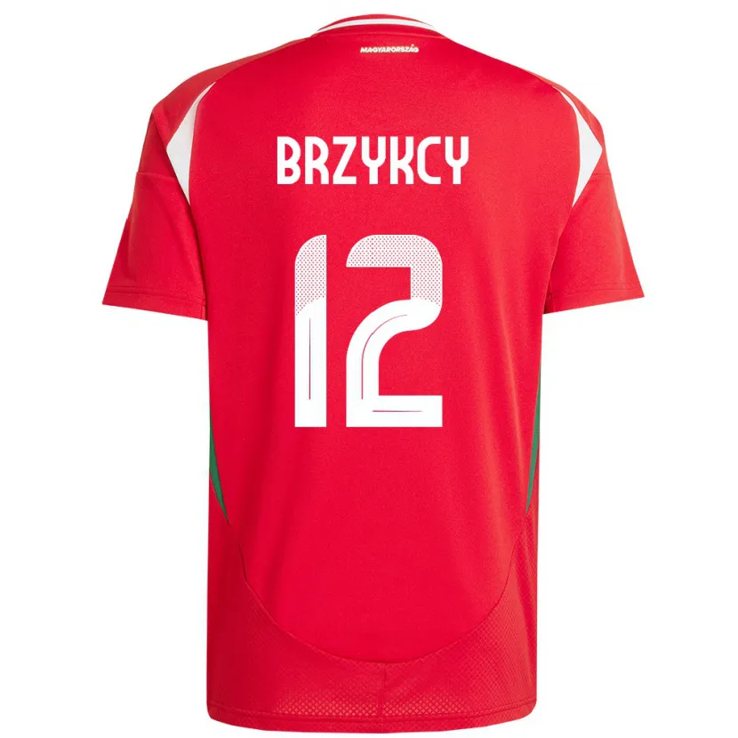 Danxen Mujer Camiseta Hungría Lauren Brzykcy #12 Rojo 1ª Equipación 24-26 La Camisa México