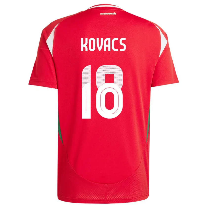 Danxen Mujer Camiseta Hungría Laura Kovács #18 Rojo 1ª Equipación 24-26 La Camisa México