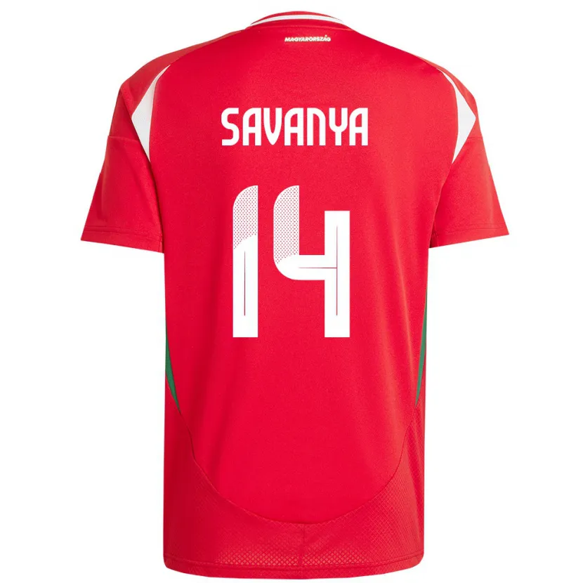 Danxen Mujer Camiseta Hungría Csilla Savanya #14 Rojo 1ª Equipación 24-26 La Camisa México