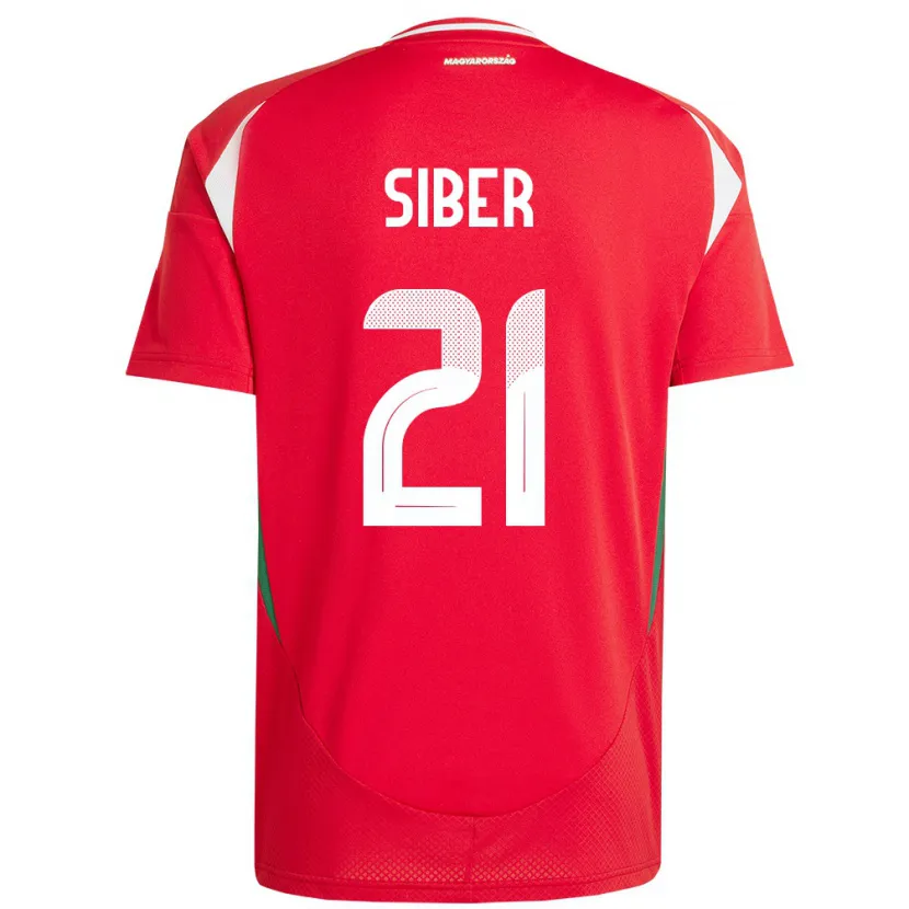 Danxen Mujer Camiseta Hungría Glória Siber #21 Rojo 1ª Equipación 24-26 La Camisa México