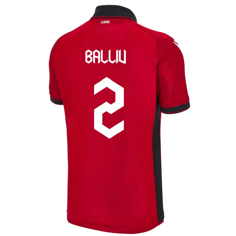 Danxen Mujer Camiseta Albania Iván Balliu #2 Rojo 1ª Equipación 24-26 La Camisa México