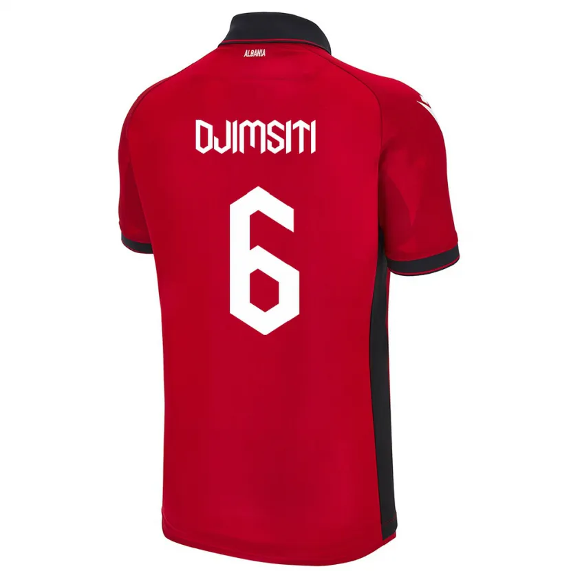 Danxen Mujer Camiseta Albania Berat Djimsiti #6 Rojo 1ª Equipación 24-26 La Camisa México