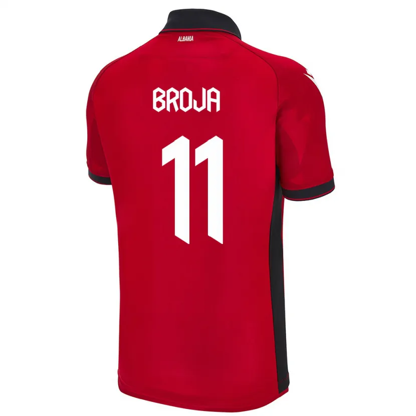 Danxen Mujer Camiseta Albania Armando Broja #11 Rojo 1ª Equipación 24-26 La Camisa México