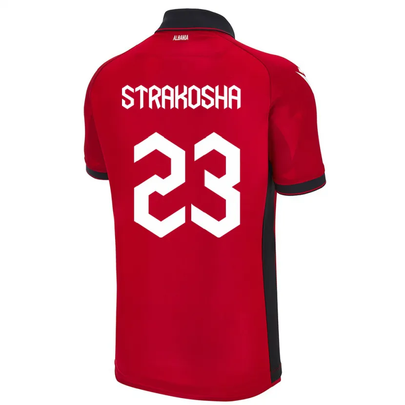 Danxen Mujer Camiseta Albania Thomas Strakosha #23 Rojo 1ª Equipación 24-26 La Camisa México