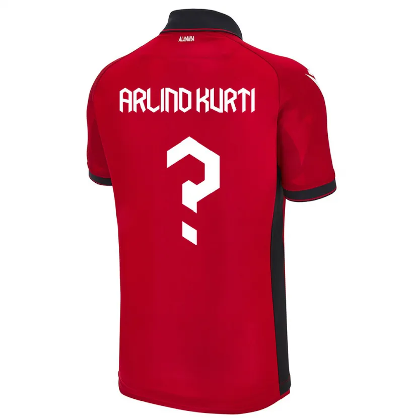 Danxen Mujer Camiseta Albania Arlind Kurti #0 Rojo 1ª Equipación 24-26 La Camisa México