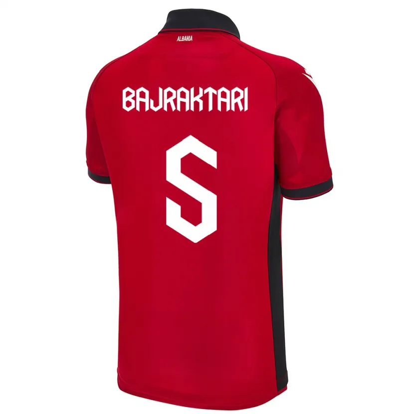 Danxen Mujer Camiseta Albania Arbiona Bajraktari #5 Rojo 1ª Equipación 24-26 La Camisa México