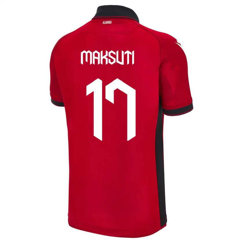 Danxen Mujer Camiseta Albania Kristina Maksuti #17 Rojo 1ª Equipación 24-26 La Camisa México