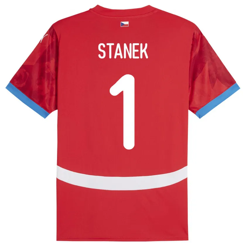 Danxen Mujer Camiseta Chequia Jindrich Stanek #1 Rojo 1ª Equipación 24-26 La Camisa México