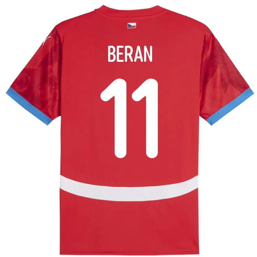 Danxen Mujer Camiseta Chequia Stepan Beran #11 Rojo 1ª Equipación 24-26 La Camisa México