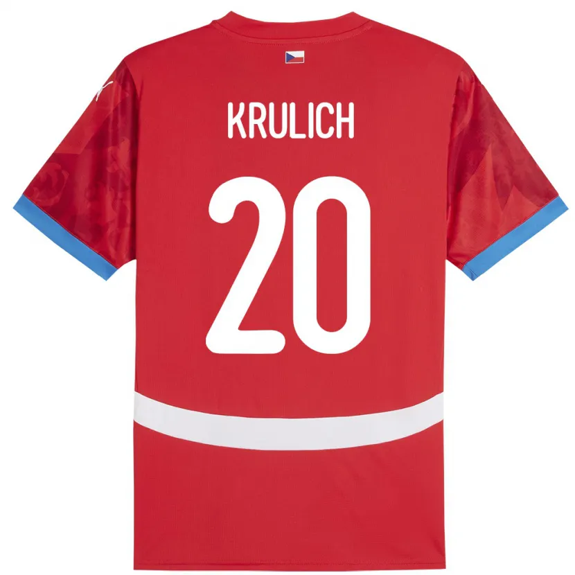 Danxen Mujer Camiseta Chequia Matous Krulich #20 Rojo 1ª Equipación 24-26 La Camisa México