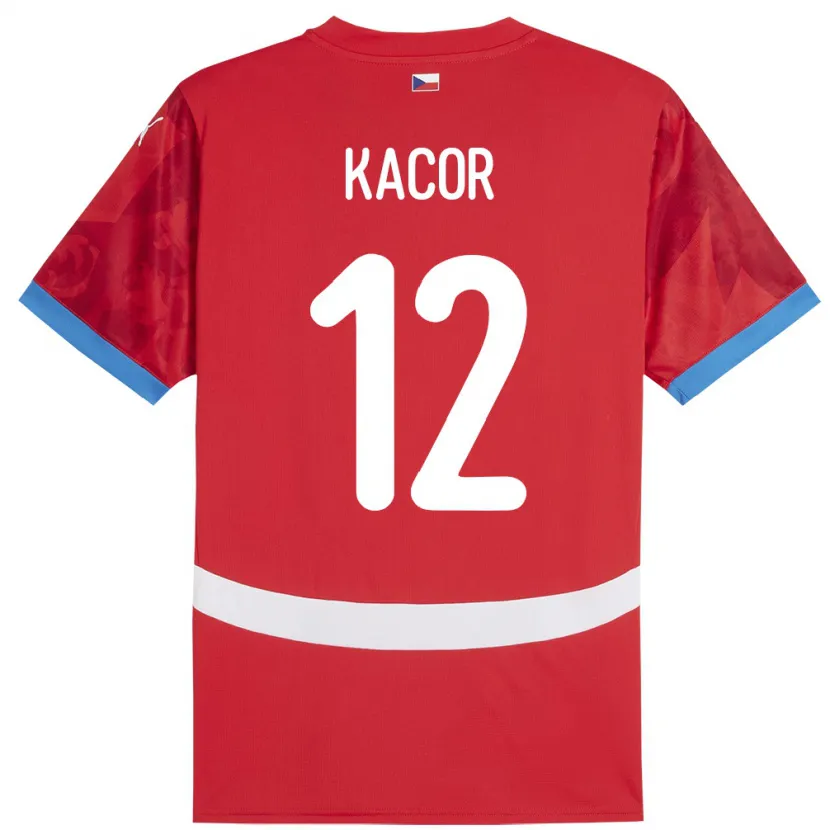 Danxen Mujer Camiseta Chequia Pavel Kacor #12 Rojo 1ª Equipación 24-26 La Camisa México