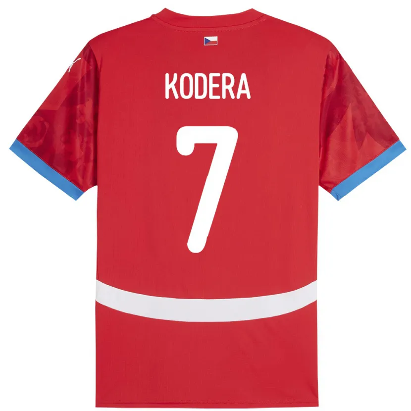 Danxen Mujer Camiseta Chequia Matyas Kodera #7 Rojo 1ª Equipación 24-26 La Camisa México