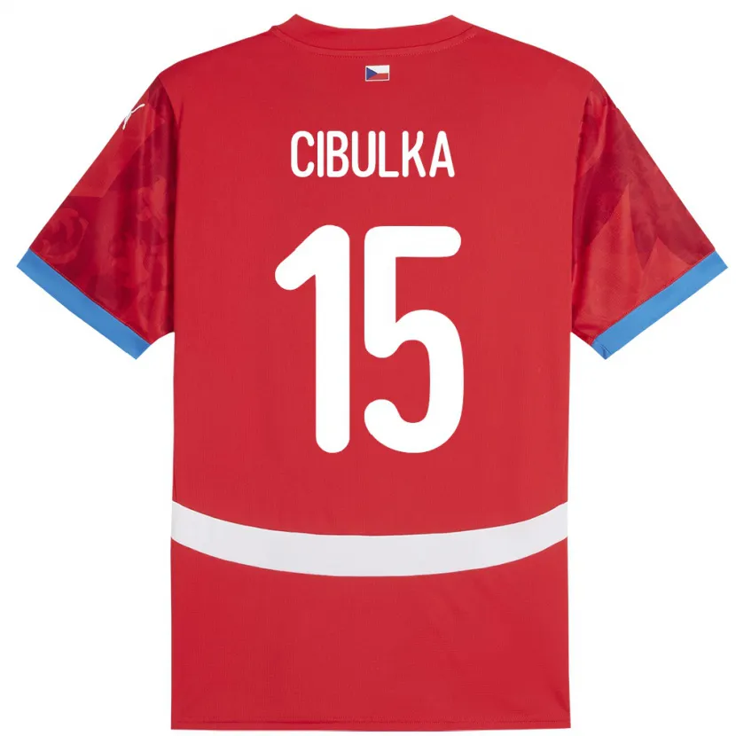 Danxen Mujer Camiseta Chequia Oskar Cibulka #15 Rojo 1ª Equipación 24-26 La Camisa México