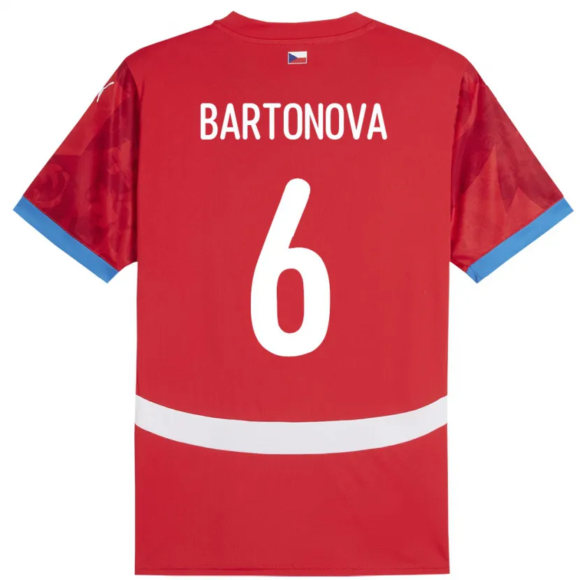 Danxen Mujer Camiseta Chequia Eva Bartoňová #6 Rojo 1ª Equipación 24-26 La Camisa México