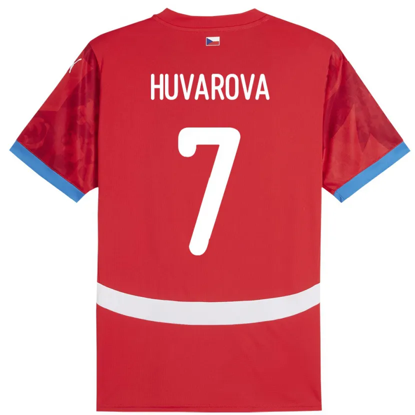 Danxen Mujer Camiseta Chequia Dominika Huvarová #7 Rojo 1ª Equipación 24-26 La Camisa México
