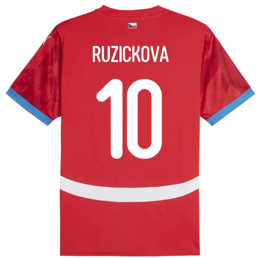 Danxen Mujer Camiseta Chequia Kristýna Růžičková #10 Rojo 1ª Equipación 24-26 La Camisa México