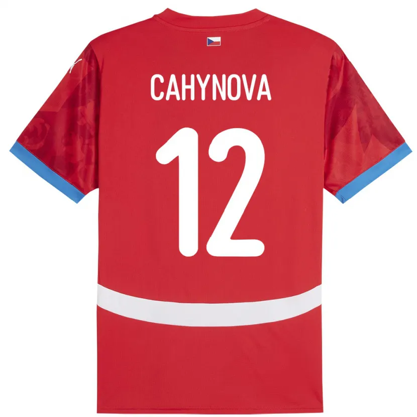 Danxen Mujer Camiseta Chequia Klára Cahynová #12 Rojo 1ª Equipación 24-26 La Camisa México