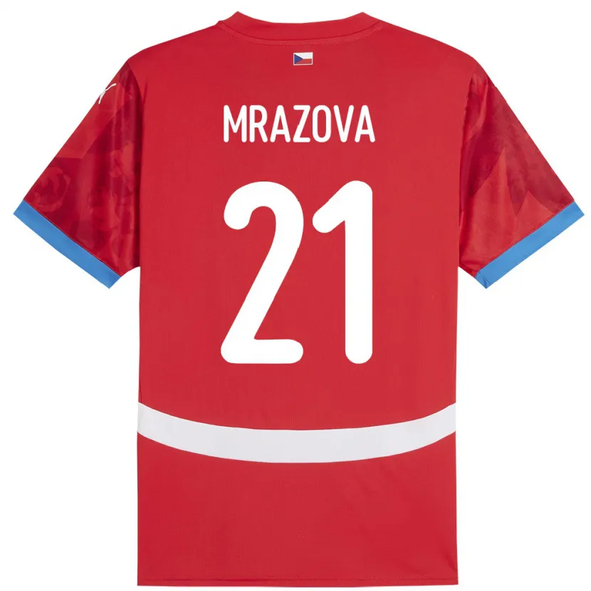 Danxen Mujer Camiseta Chequia Miroslava Mrázová #21 Rojo 1ª Equipación 24-26 La Camisa México