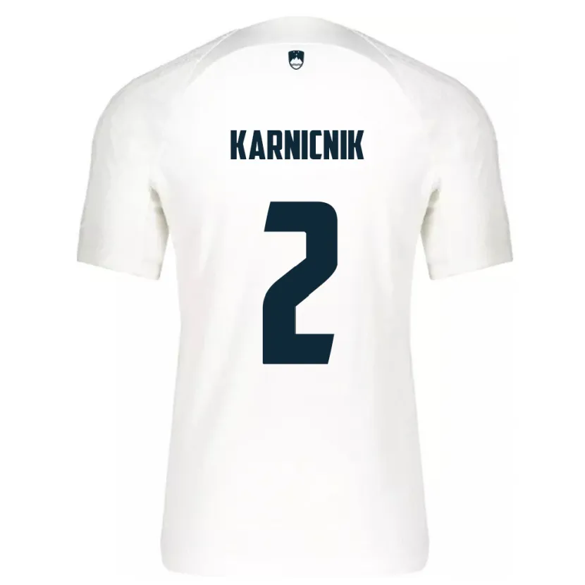 Danxen Mujer Camiseta Eslovenia Zan Karnicnik #2 Blanco 1ª Equipación 24-26 La Camisa México